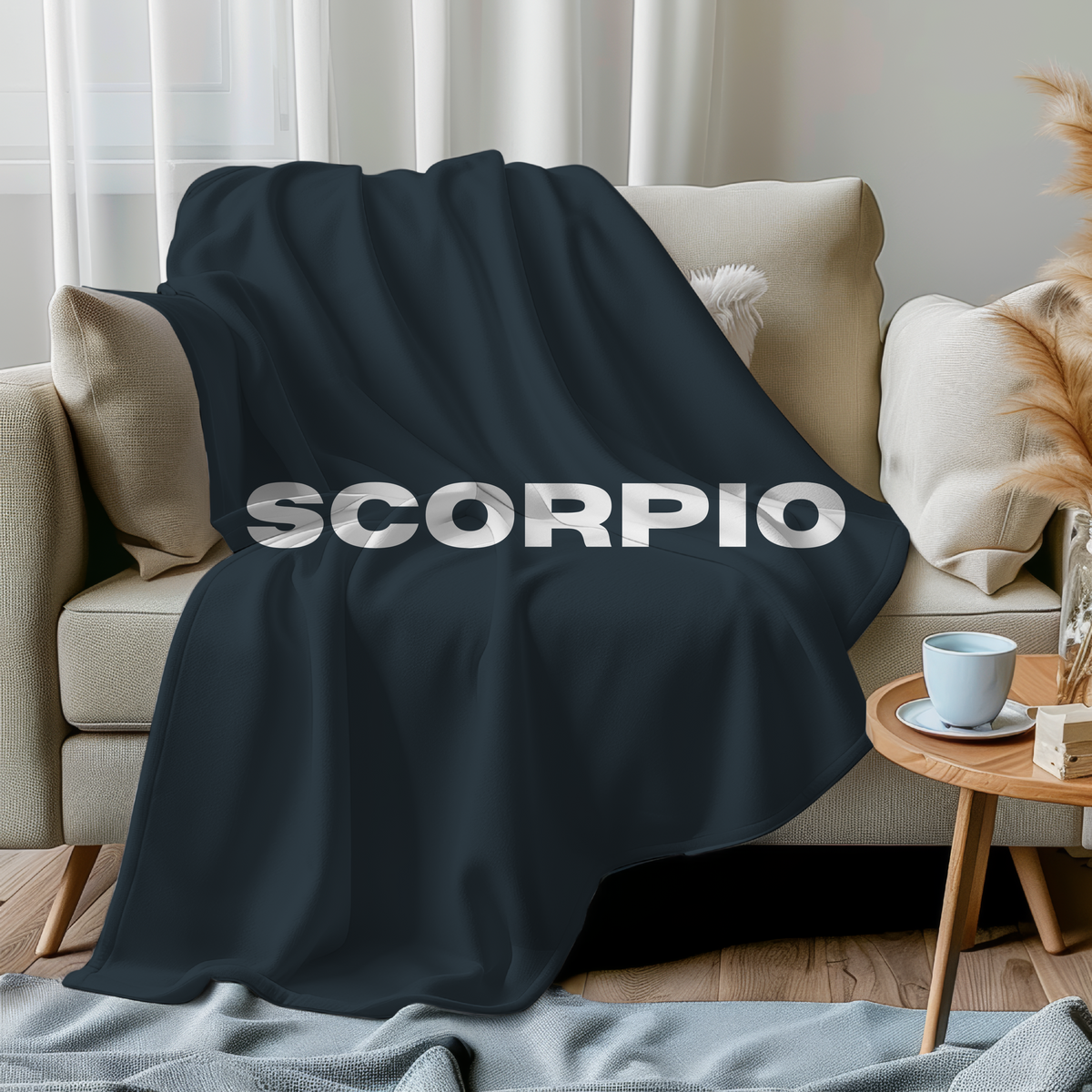 Custom Zodiac Blanket, Astrology Gift, Soft Throw, Custom Velveteen Plush in Sand, Sage, or Navy