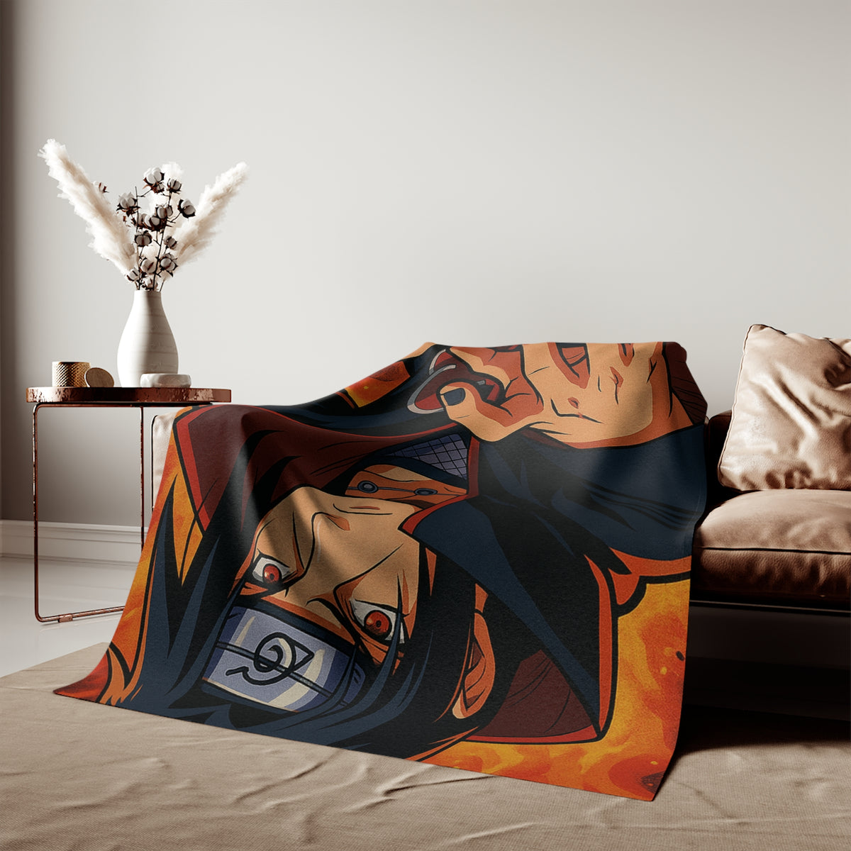 Anime Akatsuki Sasuke Sweatshirt Blanket | Anime Fire Scene