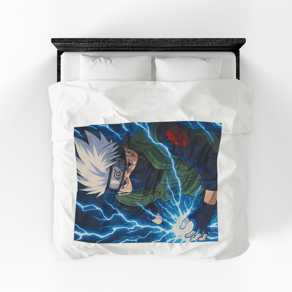 Kakashi Lightning Rasengan Anime Gift Plush Blanket | Anime Ninja Illustration