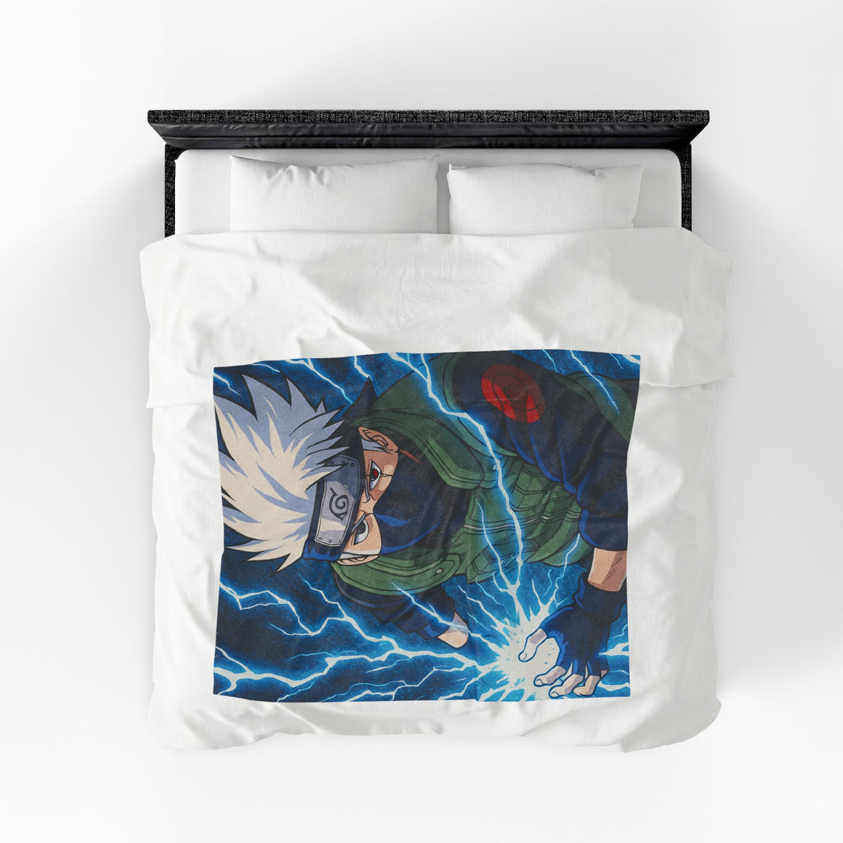 Kakashi Lightning Rasengan Anime Gift Plush Blanket | Anime Ninja Illustration