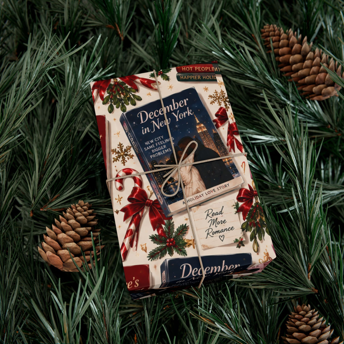 Christmas Romance Novel Wrapping Paper – Spicy Holiday Book Lover Gift Wrap