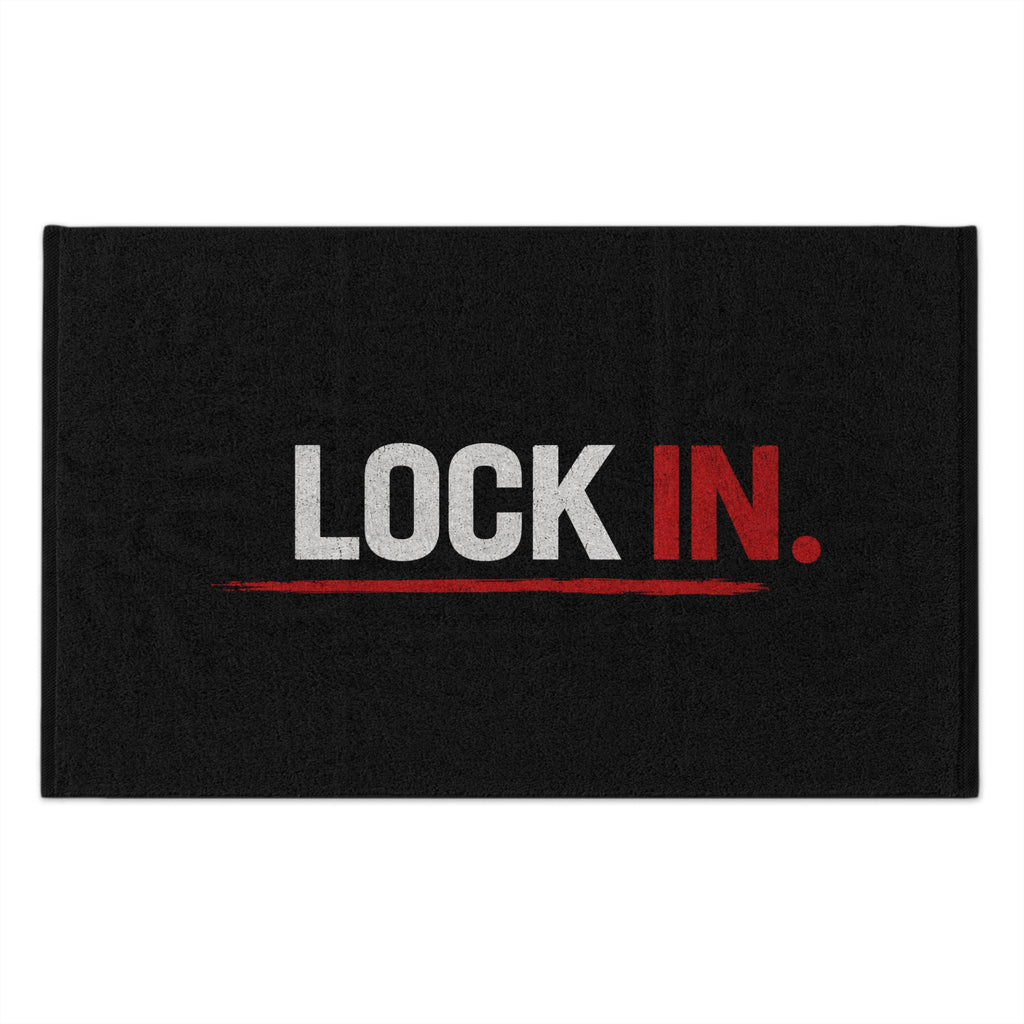 Rally Towel — "LOCK IN." Motivational Sports Rally Towel (11x18)