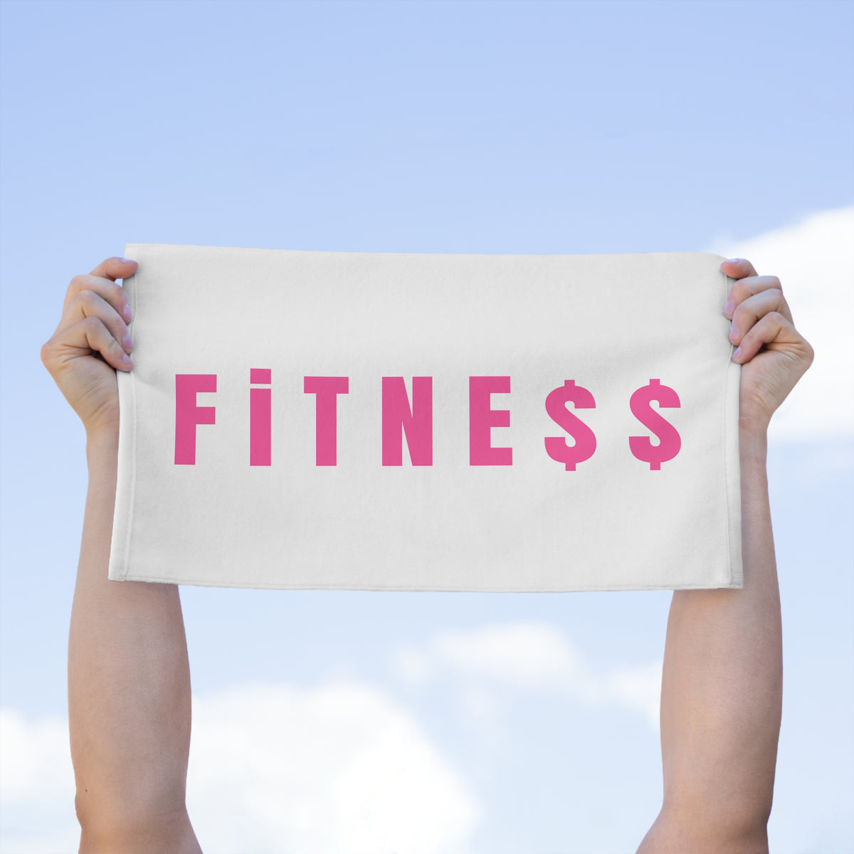 PINK Fitness Rally Towel — Gym Workout Sweat Towel with Dollar Sign Design
