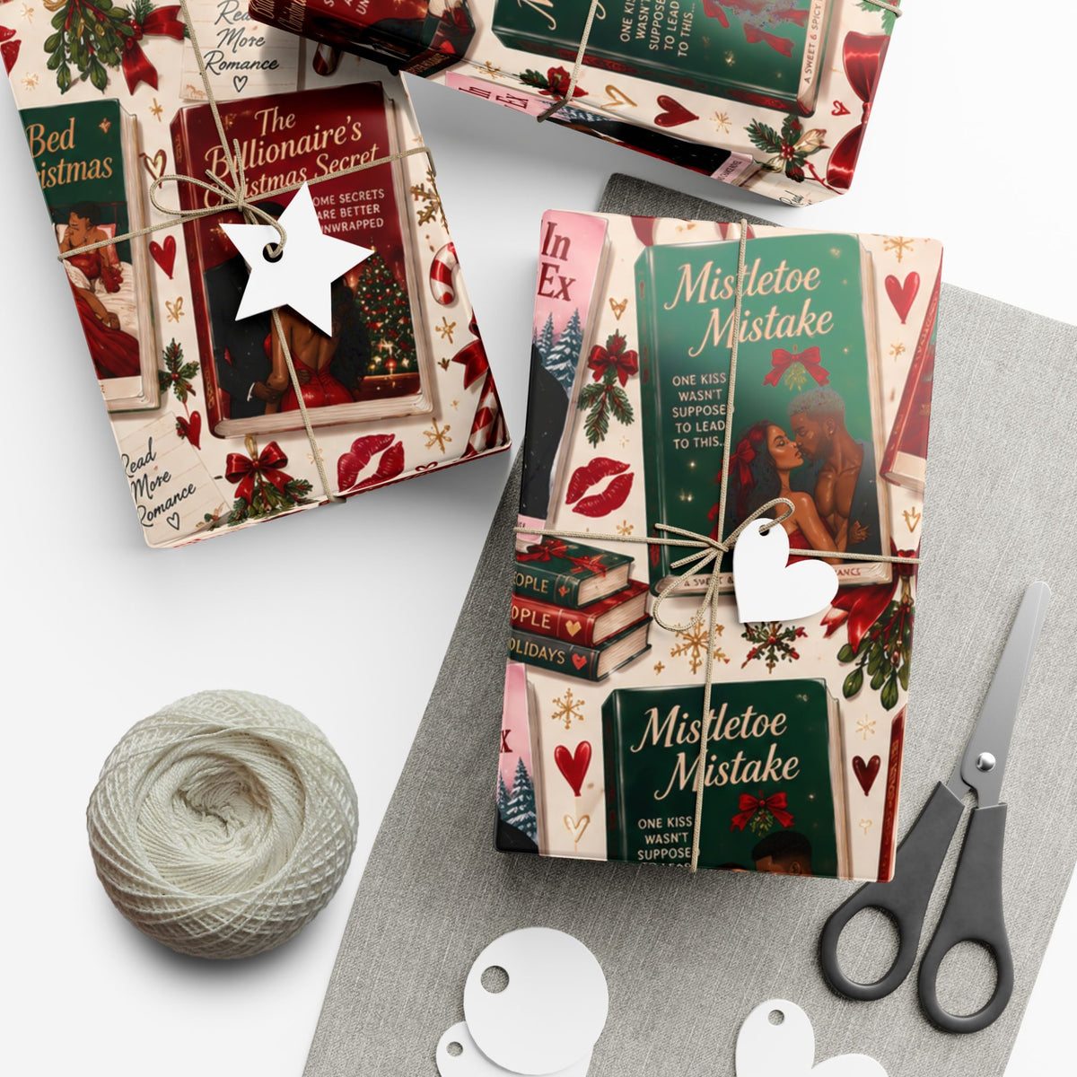 Christmas Romance Novel Wrapping Paper – Spicy Holiday Book Lover Gift Wrap