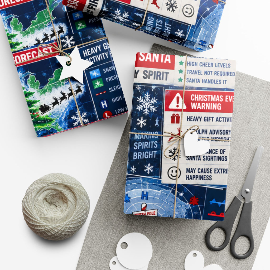 Christmas Forecast Wrapping Paper – Funny North Pole Weather Radar Holiday Gift Wrap