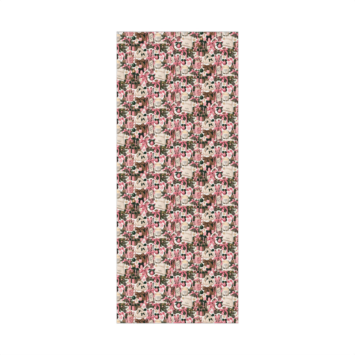 Cozy Season Christmas Wrapping Paper – Pink, Leopard & Emerald Winter Gift Wrap