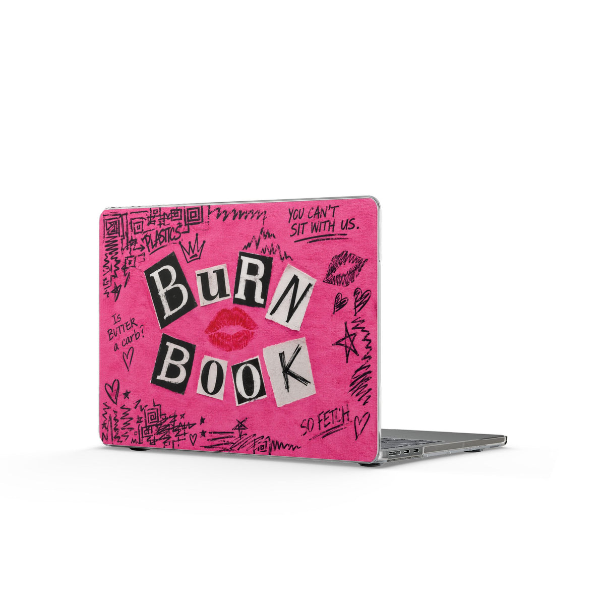 Burn Book Clear MacBook Case | Pink Gossip Note Design