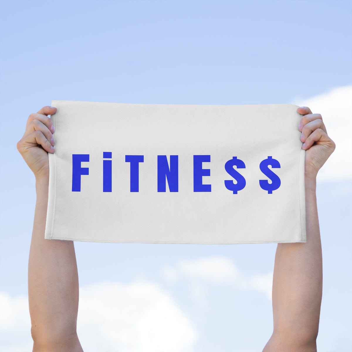 BLUE Fitness Rally Towel — Gym Workout Sweat Towel with Dollar Sign Design