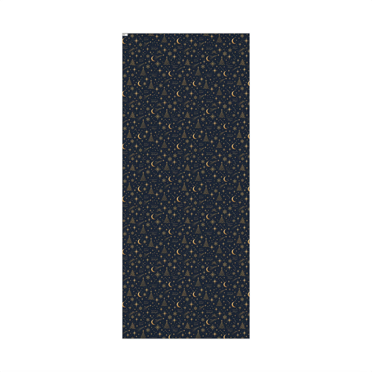 Midnight Stars Christmas Wrapping Paper – Navy & Gold Celestial Holiday Gift Wrap