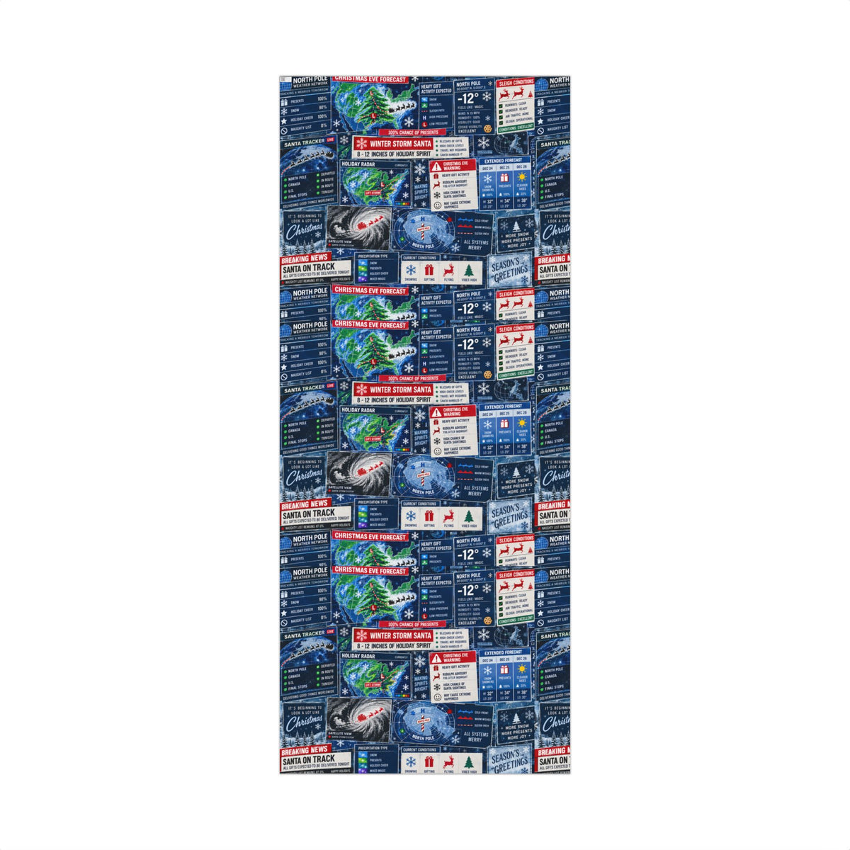 Christmas Forecast Wrapping Paper – Funny North Pole Weather Radar Holiday Gift Wrap