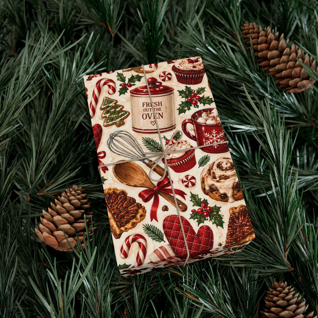Fresh Out the Oven Christmas Wrapping Paper – Holiday Baking & Christmas Cookie Gift Wrap