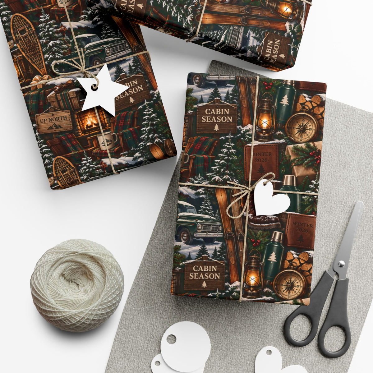 Cabin Season Christmas Wrapping Paper – Rustic Mountain Lodge & Winter Holiday Gift Wrap