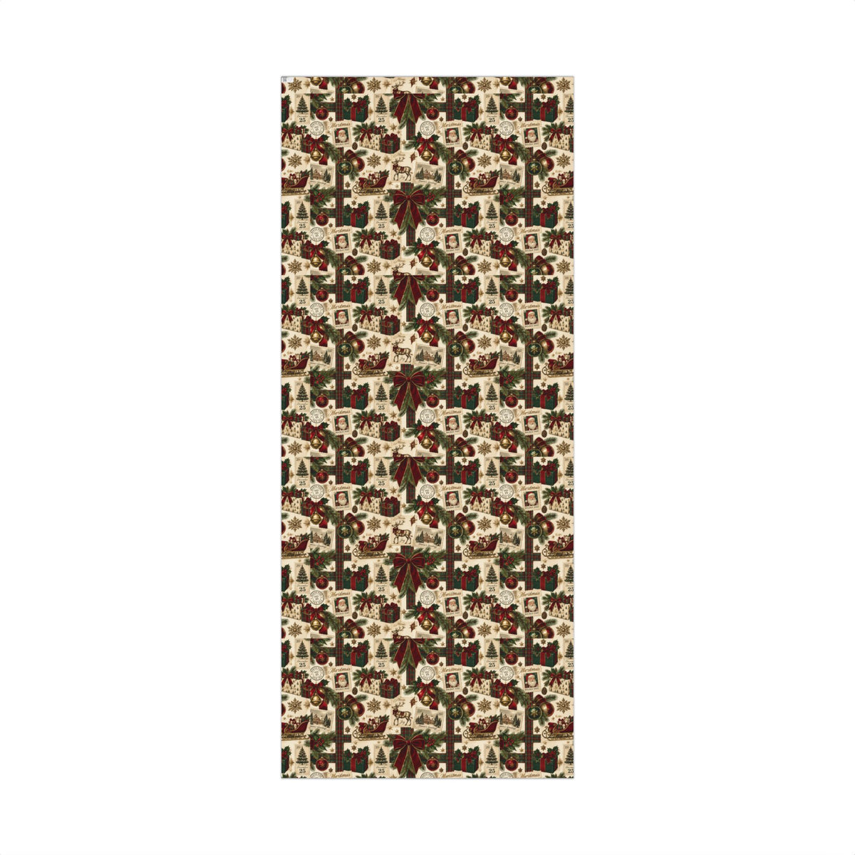 Christmas at the Estate Vintage Holiday Wrapping Paper – Tartan Plaid & Traditional Christmas Gift Wrap