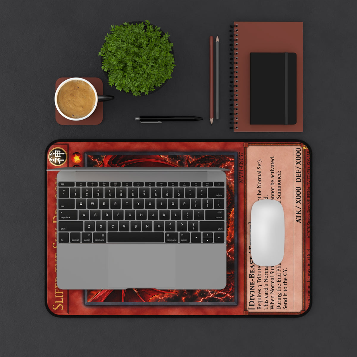Yu Gi Oh Inspired Slifer the Sky Dragon Desk Mat | Trading Card Art Mouse Pad