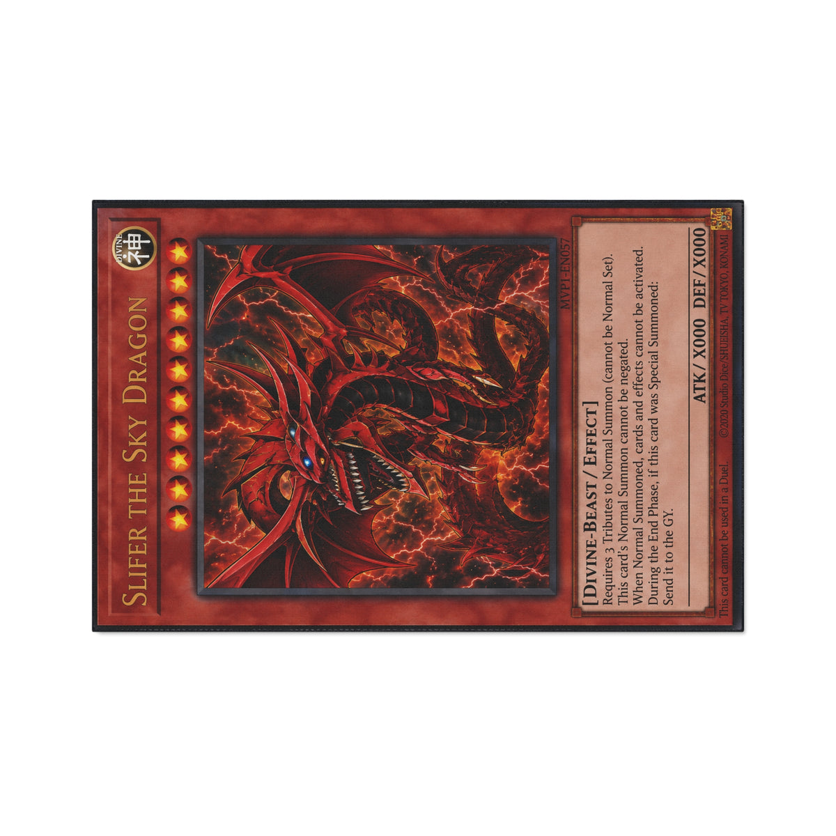 Yu Gi Oh Inspired Slifer the Sky Dragon Heavy Duty Floor Mat | Trading Card Monster Artwork