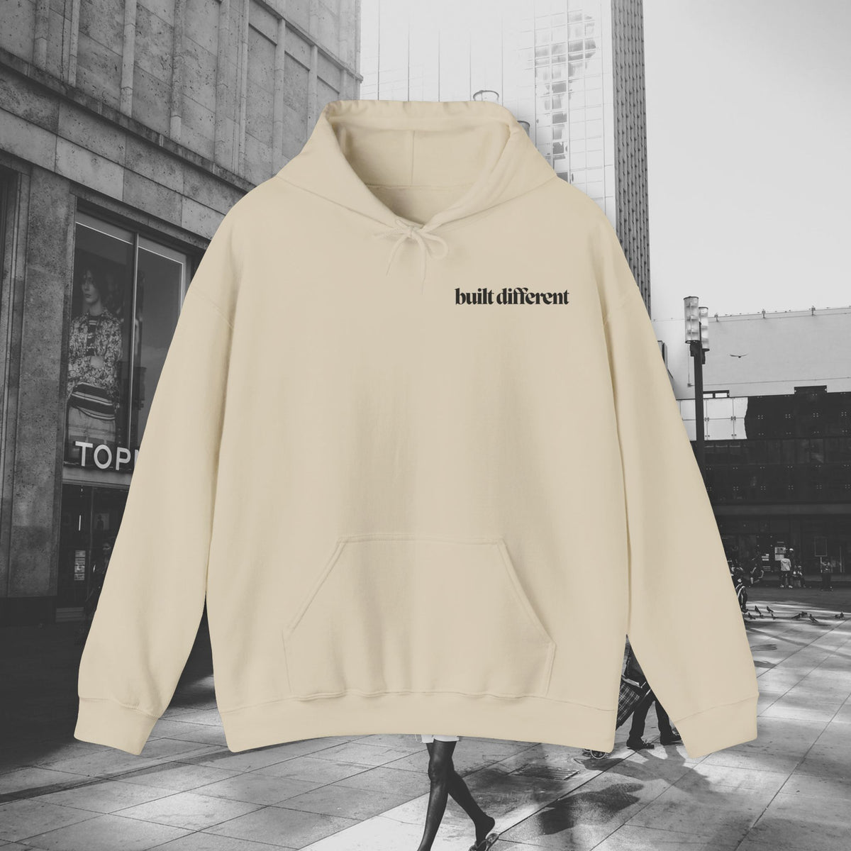Built Different Hoodie - Unisex Streetwear Pullover | Gym, Chill, or Everyday Wear, Unisex Sweatshirt, Streetwear, Pullover, Hooded