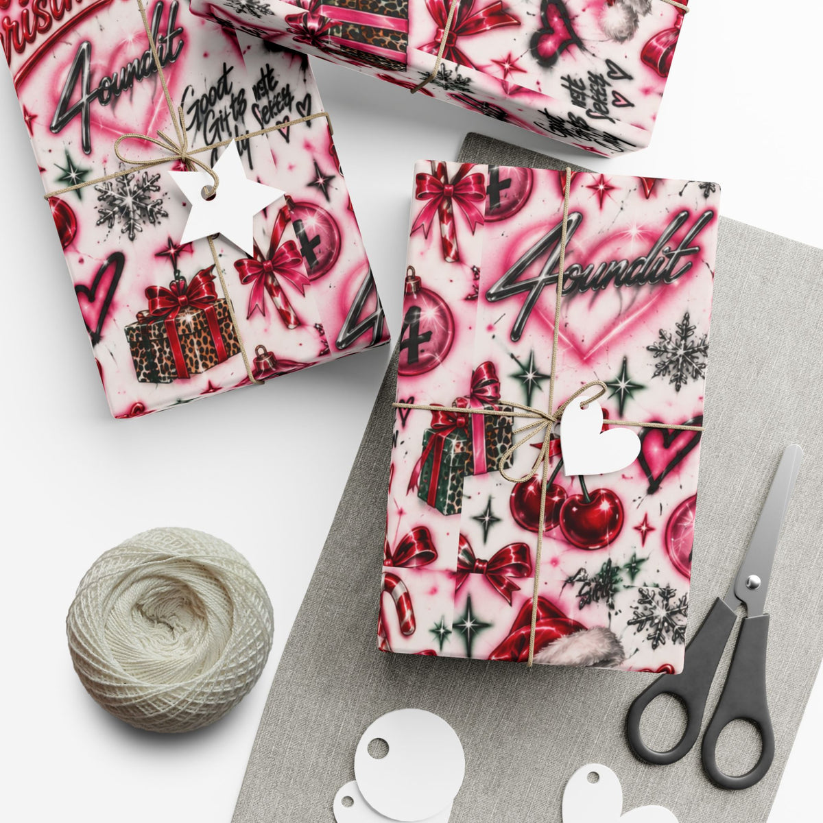 Title: Airbrushed Christmas Wrapping Paper