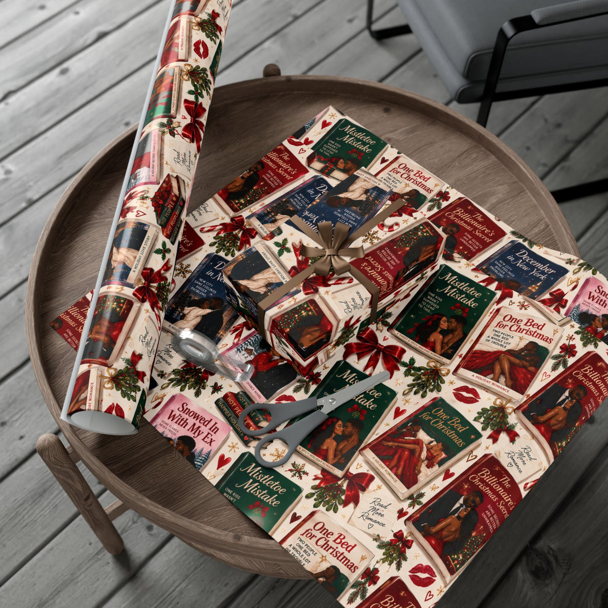 Christmas Romance Novel Wrapping Paper – Spicy Holiday Book Lover Gift Wrap