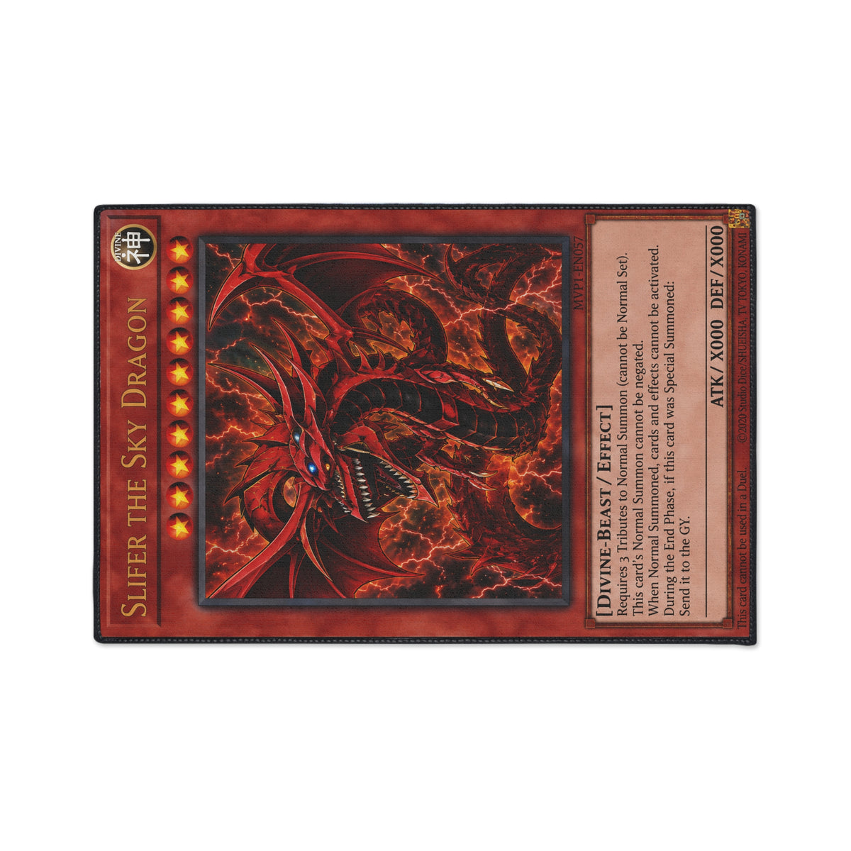 Yu Gi Oh Inspired Slifer the Sky Dragon Heavy Duty Floor Mat | Trading Card Monster Artwork
