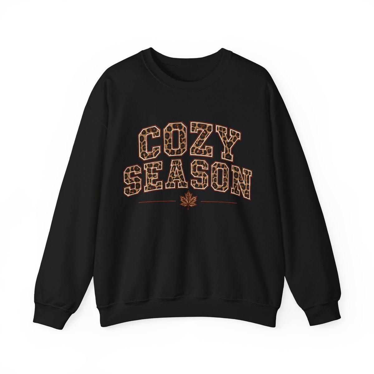 Cozy Season Sweatshirt — Leopard Print "Cozy Season" Fall Crewneck