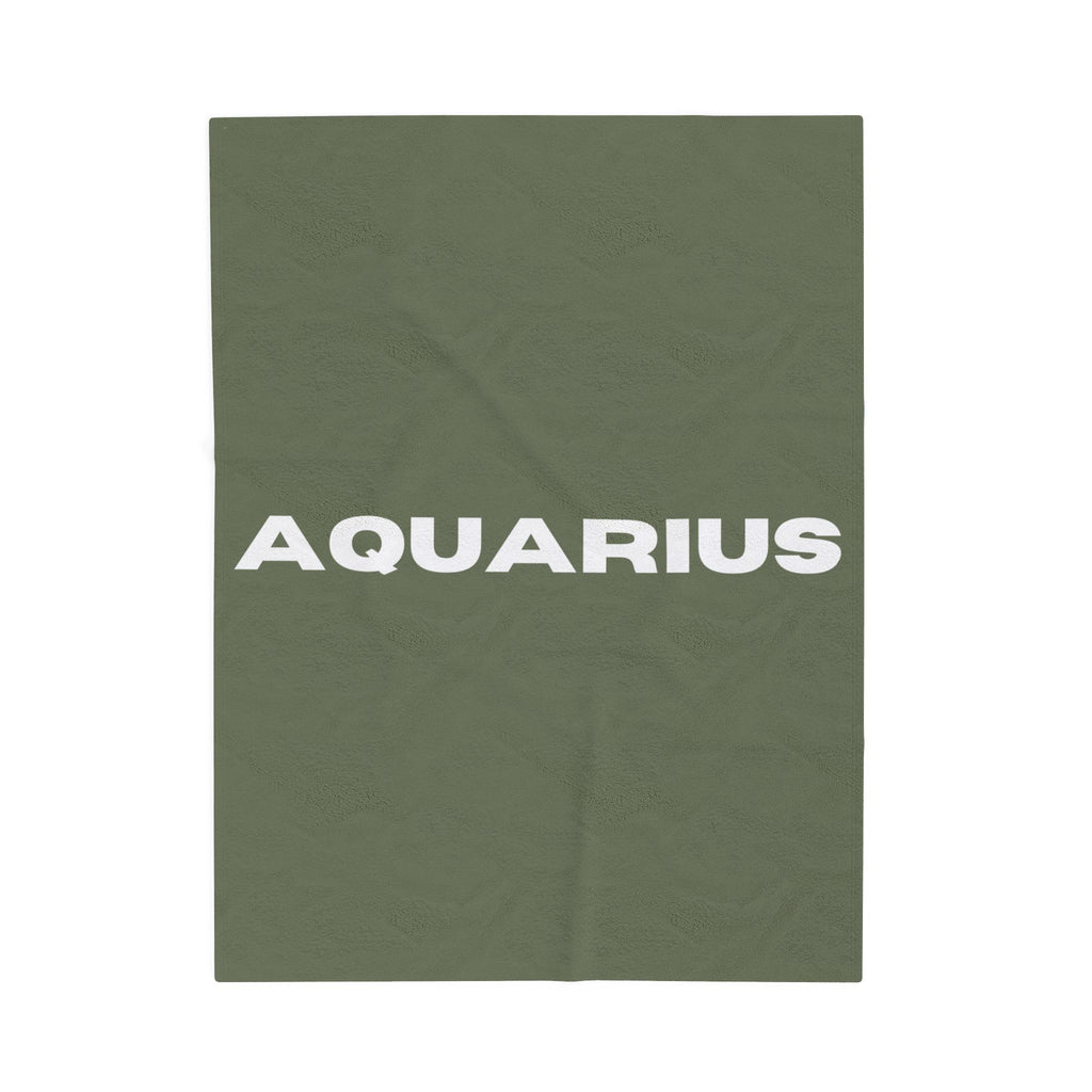 Custom Zodiac Blanket, Astrology Gift, Soft Throw, Custom Velveteen Plush in Sand, Sage, or Navy