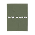 Custom Zodiac Blanket, Astrology Gift, Soft Throw, Custom Velveteen Plush in Sand, Sage, or Navy