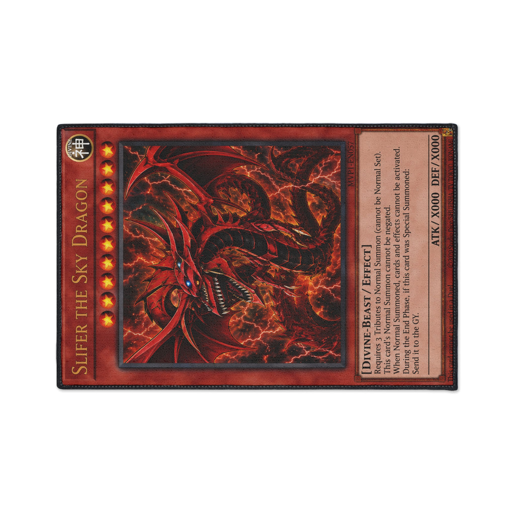 Yu Gi Oh Inspired Slifer the Sky Dragon Heavy Duty Floor Mat | Trading Card Monster Artwork