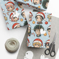 Christmas Anime Wrapping Paper, Festive Gift Wrap Papers for Holidays, Cute Xmas Wrapping Sheets, Unique Present Packaging Supplies, Cartoon