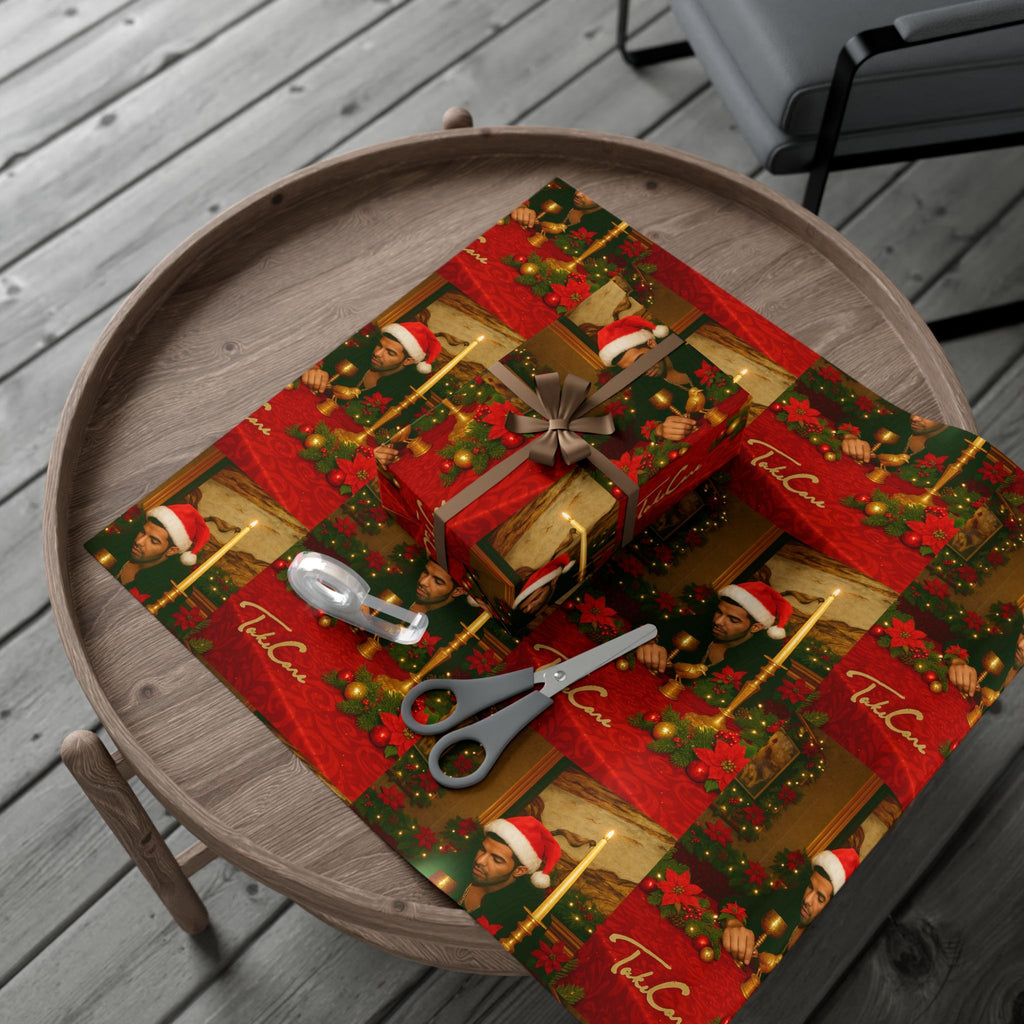 Drake Take Care Design Christmas Wrapping Paper,Holiday Gift Wrap, Festive Present Wrap, Unique Gift Paper, Fun Xmas Wrap