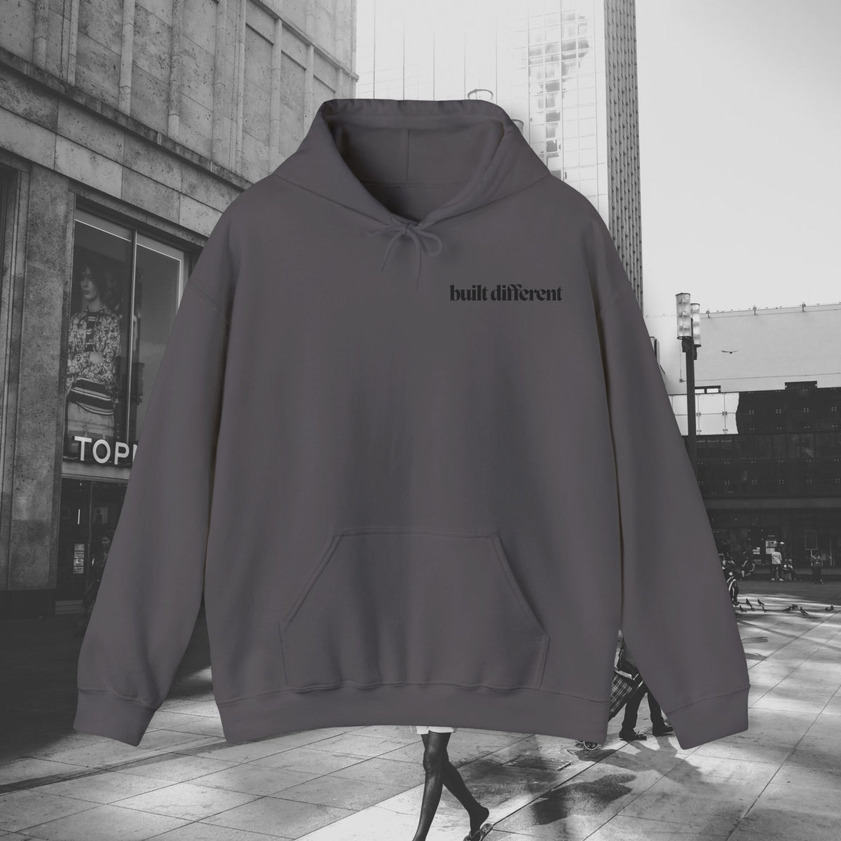 Built Different Hoodie - Unisex Streetwear Pullover | Gym, Chill, or Everyday Wear, Unisex Sweatshirt, Streetwear, Pullover, Hooded
