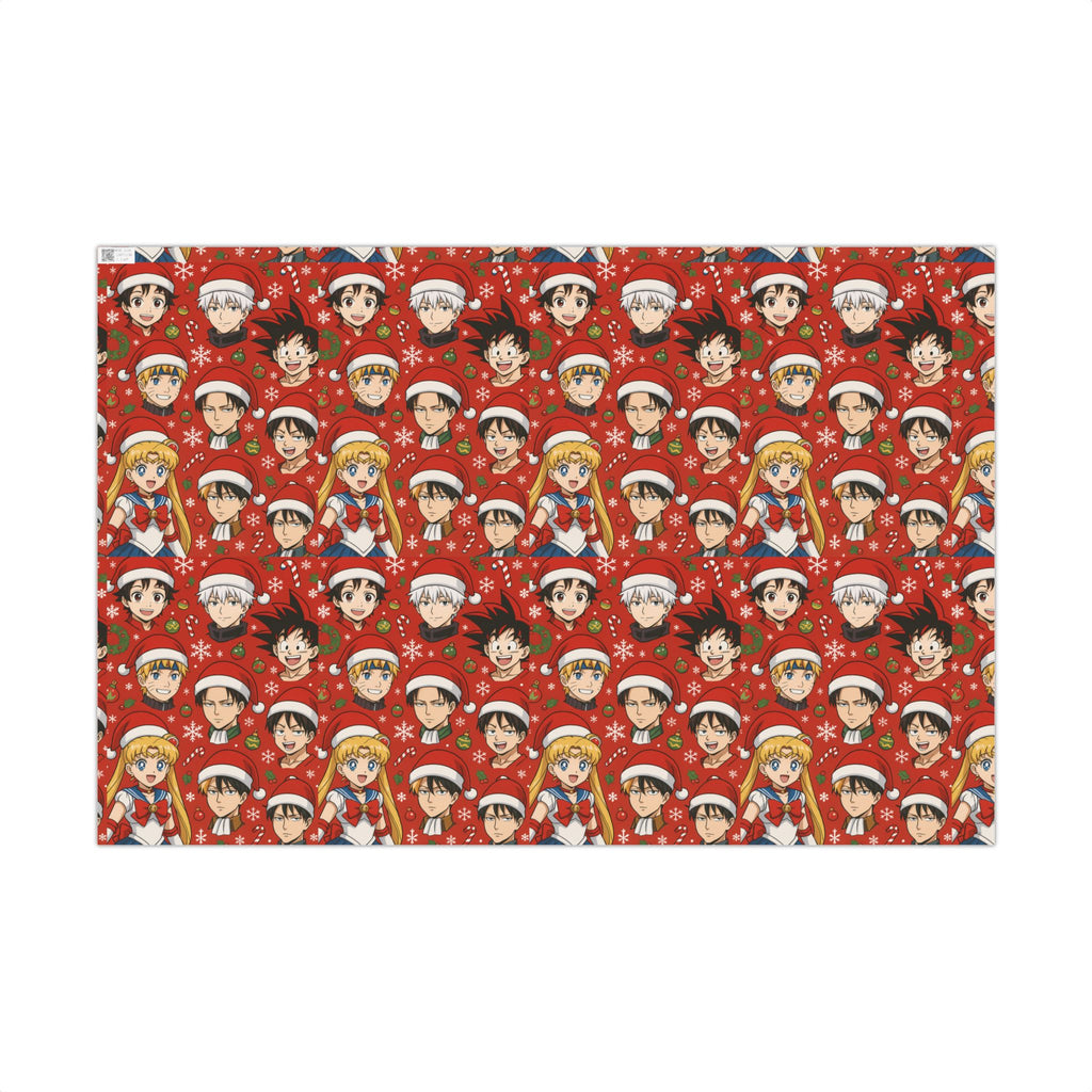 Christmas Anime Wrapping Paper, Festive Gift Wrap Papers for Holidays, Cute Xmas Wrapping Sheets, Unique Present Packaging Supplies, Cartoon