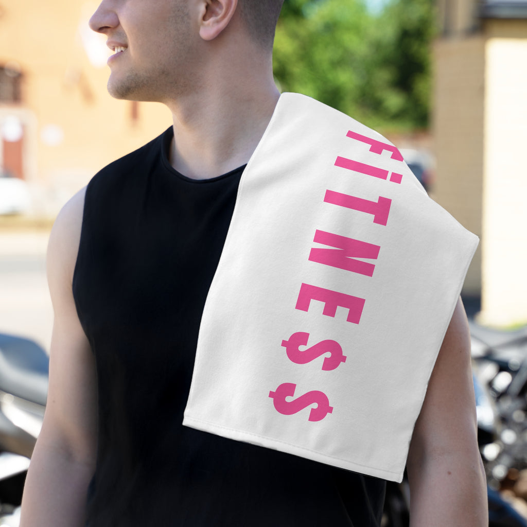 PINK Fitness Rally Towel — Gym Workout Sweat Towel with Dollar Sign Design