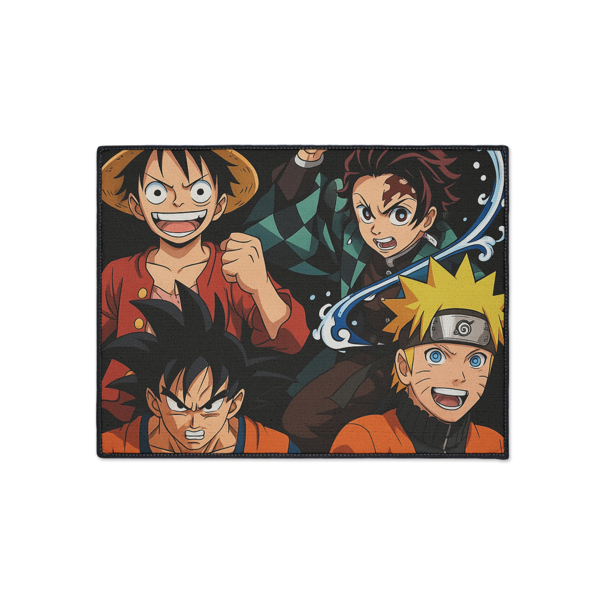 Anime Gift Heroes Group Floor Mat | Luffy Goku Tanjiro Naruto Rug