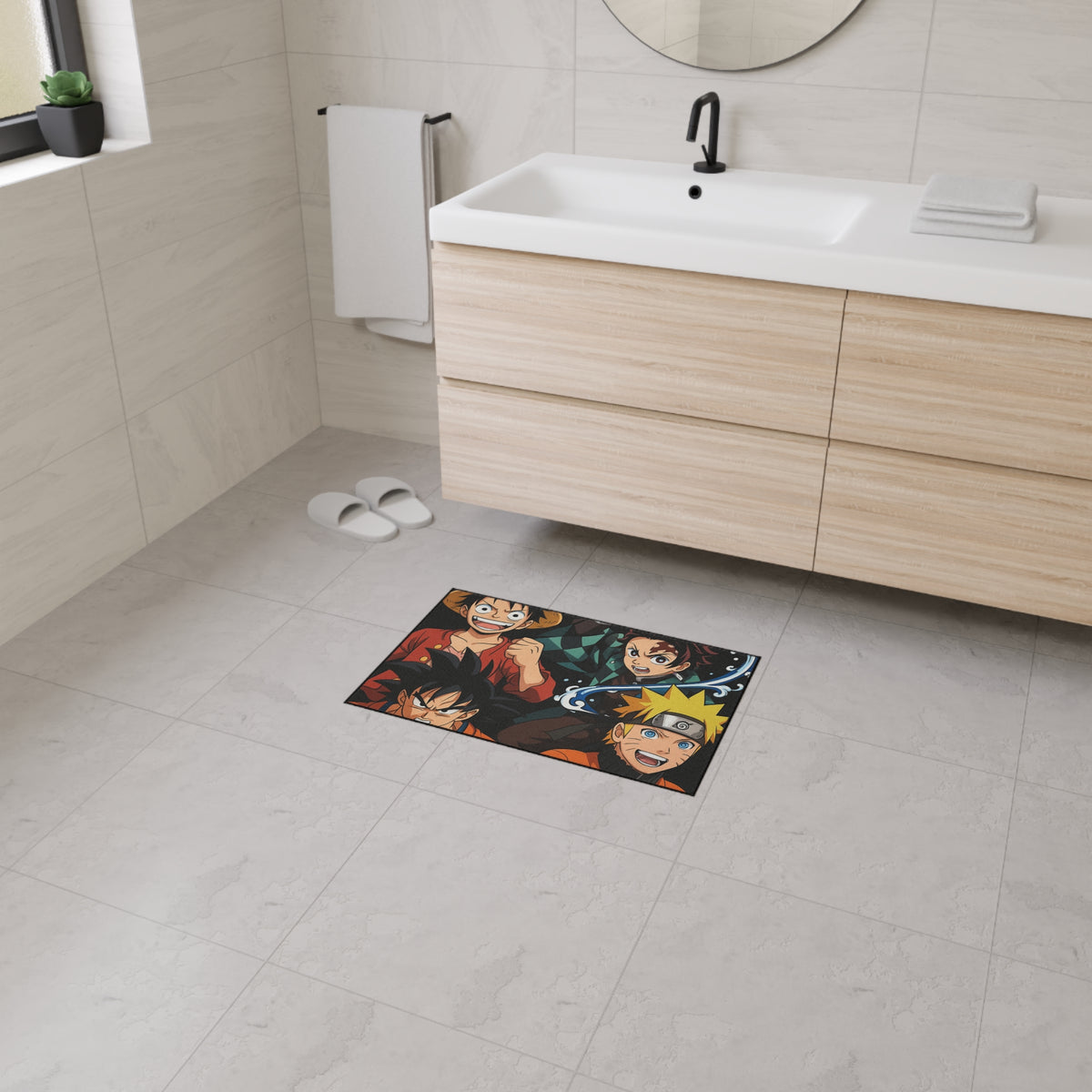 Anime Gift Heroes Group Floor Mat | Luffy Goku Tanjiro Naruto Rug