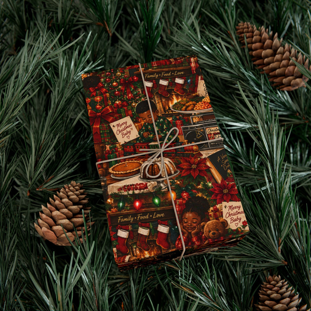 Christmas at Grandma’s Wrapping Paper – Black Family Nostalgia Holiday Gift Wrap