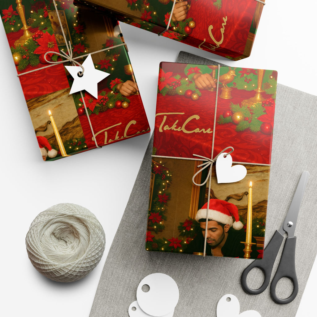 Drake Take Care Design Christmas Wrapping Paper,Holiday Gift Wrap, Festive Present Wrap, Unique Gift Paper, Fun Xmas Wrap