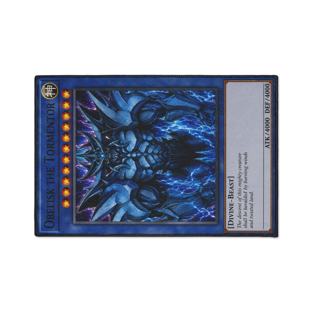 Yu Gi Oh Inspired Obelisk the Tormentor Heavy Duty Floor Mat | Card Game Art Playmat