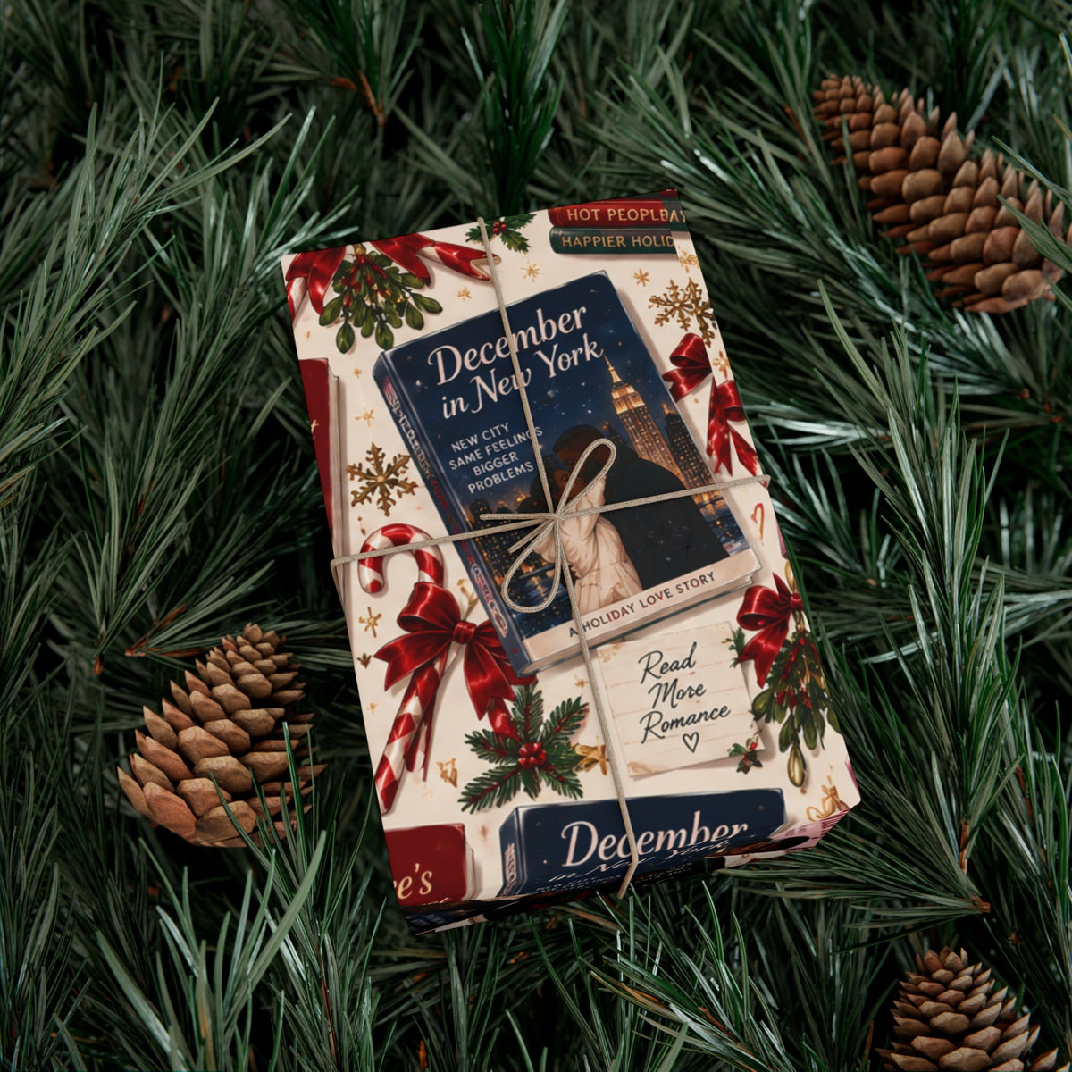 Christmas Romance Novel Wrapping Paper – Spicy Holiday Book Lover Gift Wrap