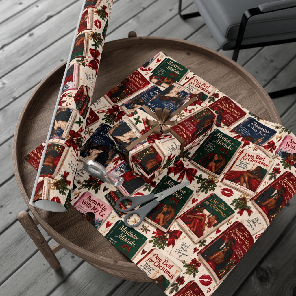 Christmas Romance Novel Wrapping Paper – Spicy Holiday Book Lover Gift Wrap