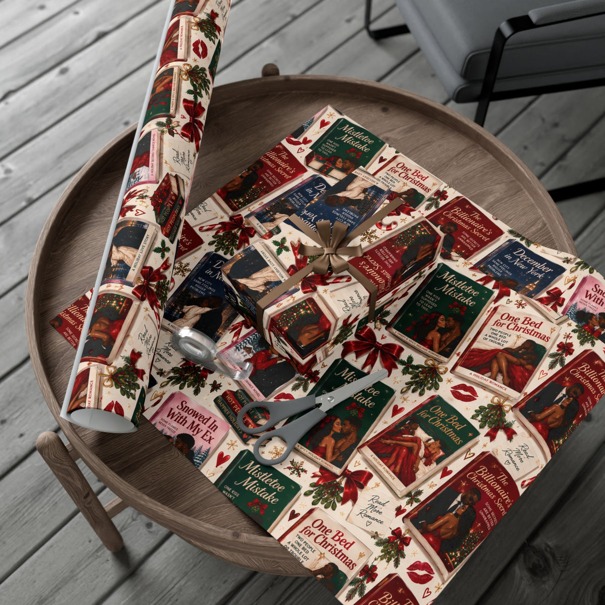 Christmas Romance Novel Wrapping Paper – Spicy Holiday Book Lover Gift Wrap