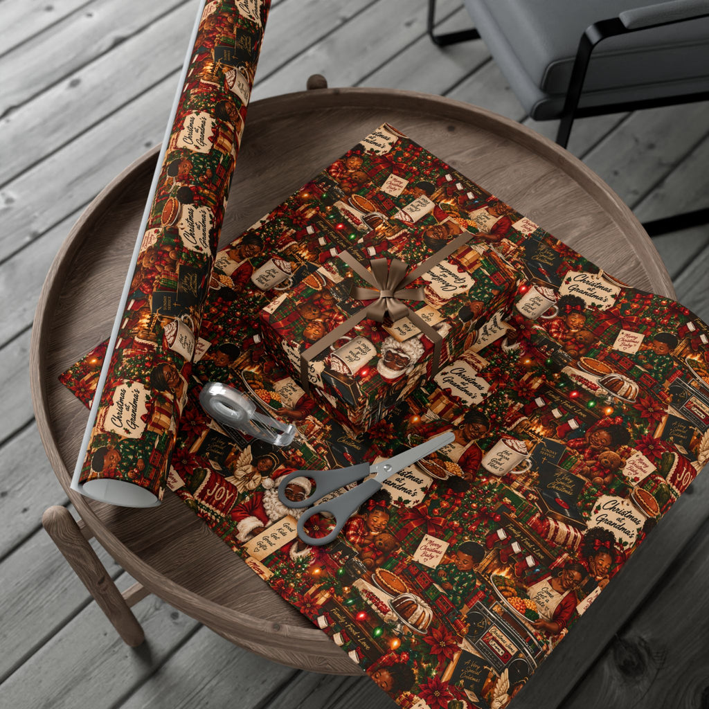 Christmas at Grandma’s Wrapping Paper – Black Family Nostalgia Holiday Gift Wrap