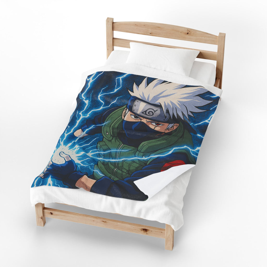 Kakashi Lightning Rasengan Anime Gift Plush Blanket | Anime Ninja Illustration
