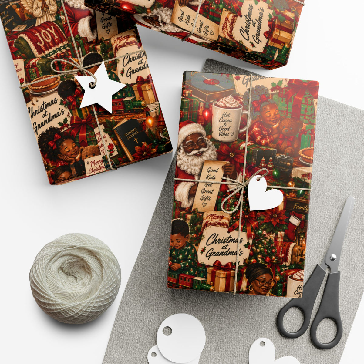 Christmas at Grandma’s Wrapping Paper – Black Family Nostalgia Holiday Gift Wrap