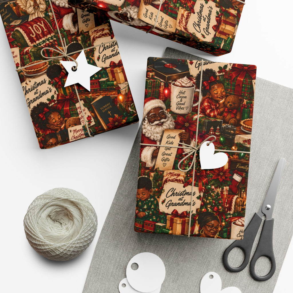 Christmas at Grandma’s Wrapping Paper – Black Family Nostalgia Holiday Gift Wrap
