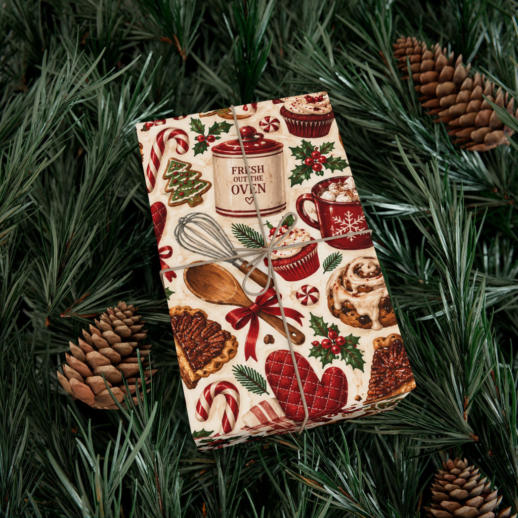 Fresh Out the Oven Christmas Wrapping Paper – Holiday Baking & Christmas Cookie Gift Wrap