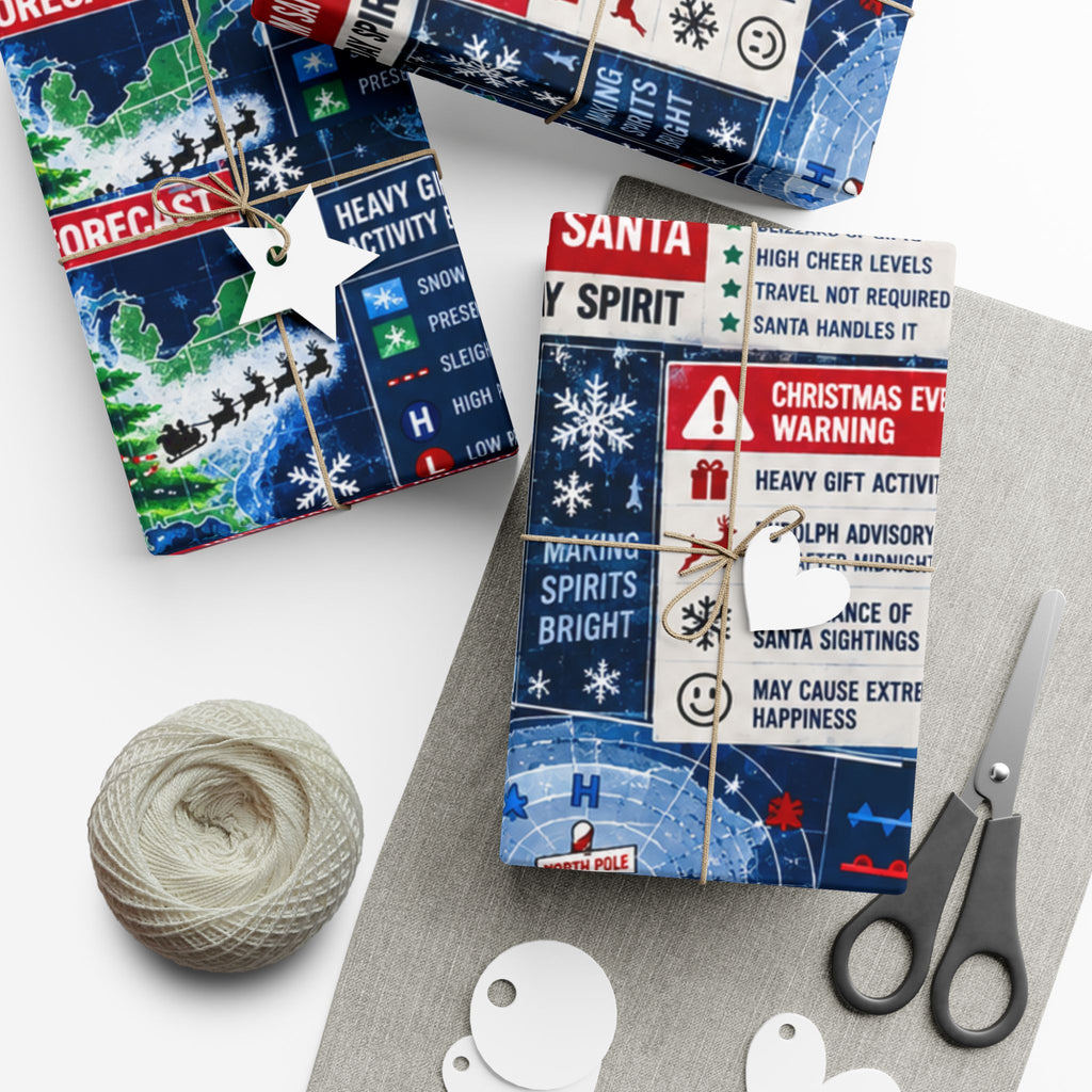 Christmas Forecast Wrapping Paper – Funny North Pole Weather Radar Holiday Gift Wrap