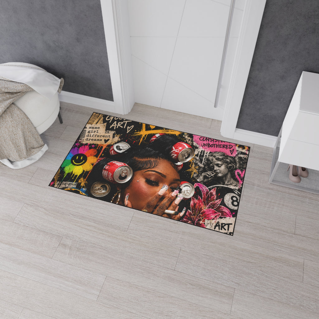 Graffiti Glam Heavy Duty Floor Mat — 'Make Good Art' Urban Pop Art Doormat