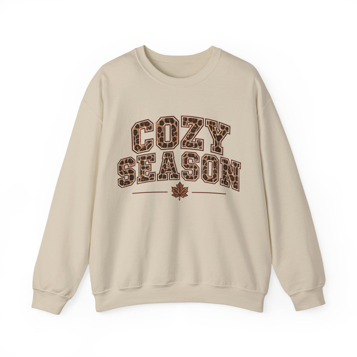 Cozy Season Sweatshirt — Leopard Print "Cozy Season" Fall Crewneck